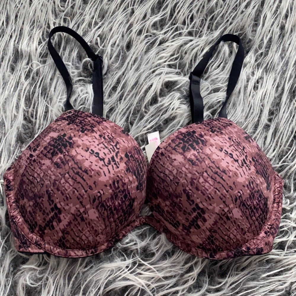 VS PINK Snakeskin Print Wear Everywhere Push-Up Bra